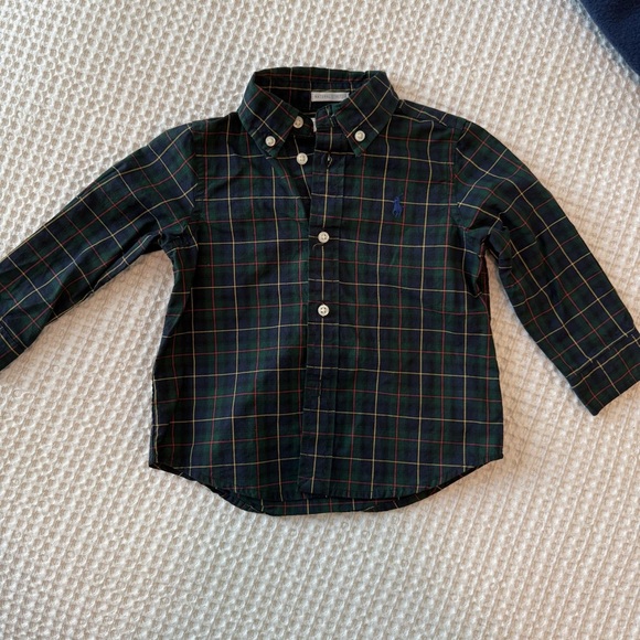 Ralph Lauren Plaid Kids Shirt - Navy, Red and Green - Picture 1 of 5
